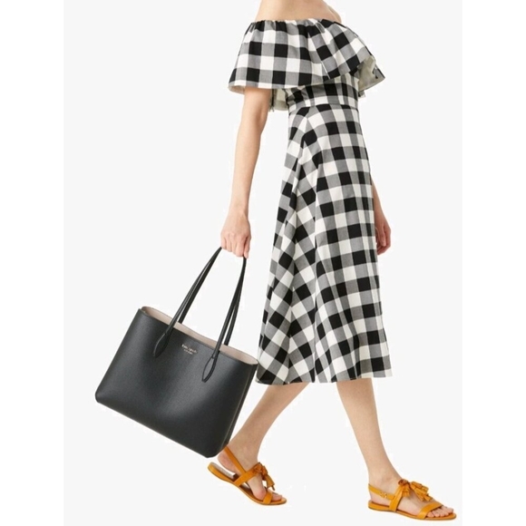 New Kate Spade All Day Large Tote Leather Black Multi - Picture 1 of 16